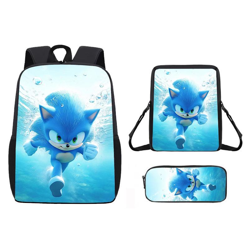 Children Cartoon Pattern Breathable Backpack Three Piece Set