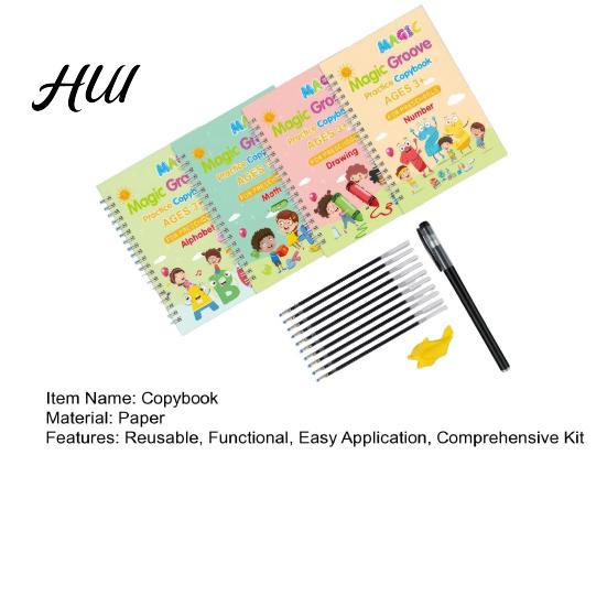 Arbeitsheft-Set zum Aufbau grundlegender Fähigkeiten bei Kindern Rillenschrift-Schreibheft Kinder Mathe Zeichen-Übungsbuch Handschrift Kinder- Und Malset Zahl