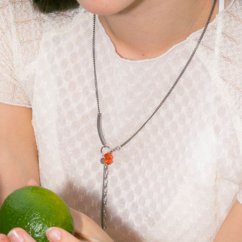

Pearlymore Orange Flower Chain Drop Necklace_PM24N011HS free