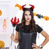 2 Stück Halloween Teufelshorn Stirnband, Geisterfest Party Dekoration, Maskenball Kostüm, Teufel Stock Stirnband Set