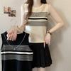2026 Spring French Design Knit Vest Camisole - Women's Fashionable Striped Sleeveless Top