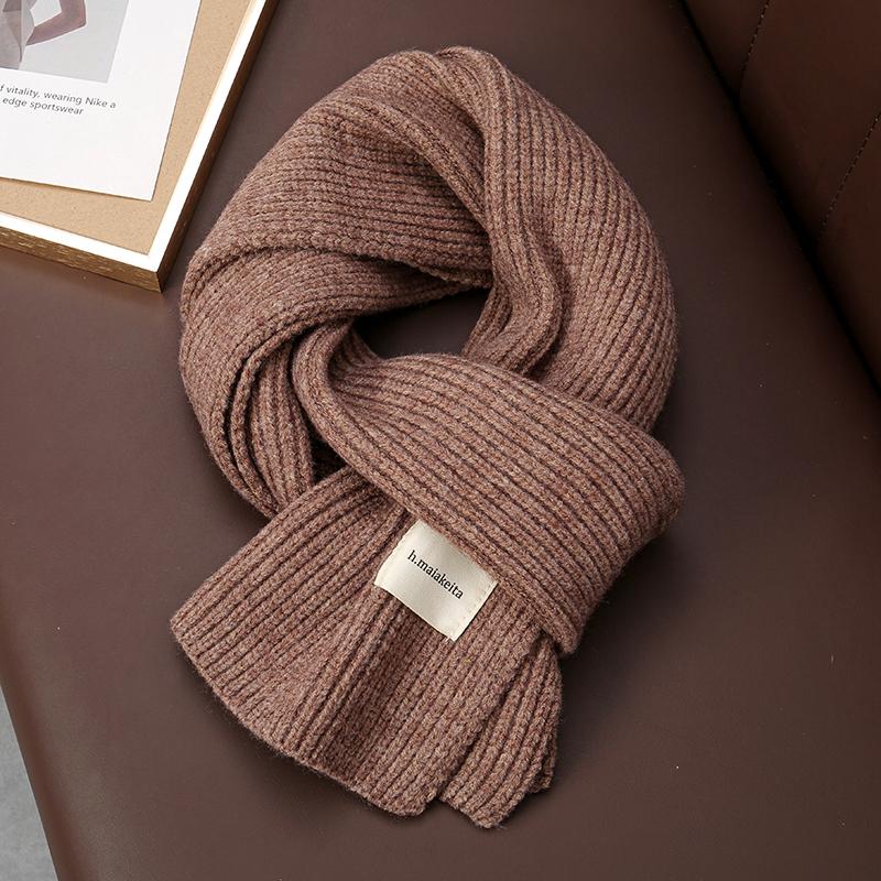 Winter Knitted Scarf for Women Solid Colors Lady Outdoor Warm Shawl Woolen Neckerchief Female Soft Cashmere Bufanda Muffler