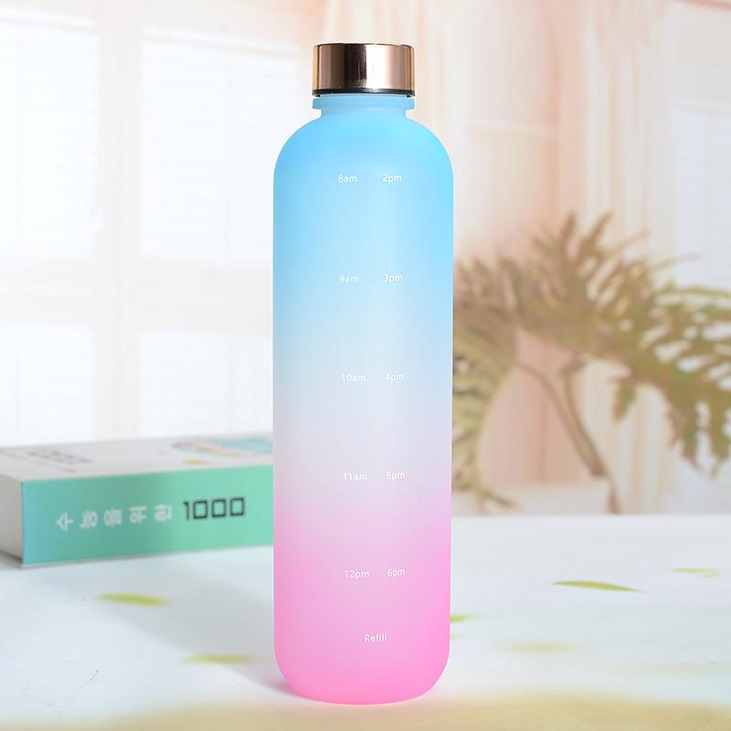 Tritan Gradient Sports Water Bottle - Large Capacity, Frosted Cola Design for Outdoor Fitness