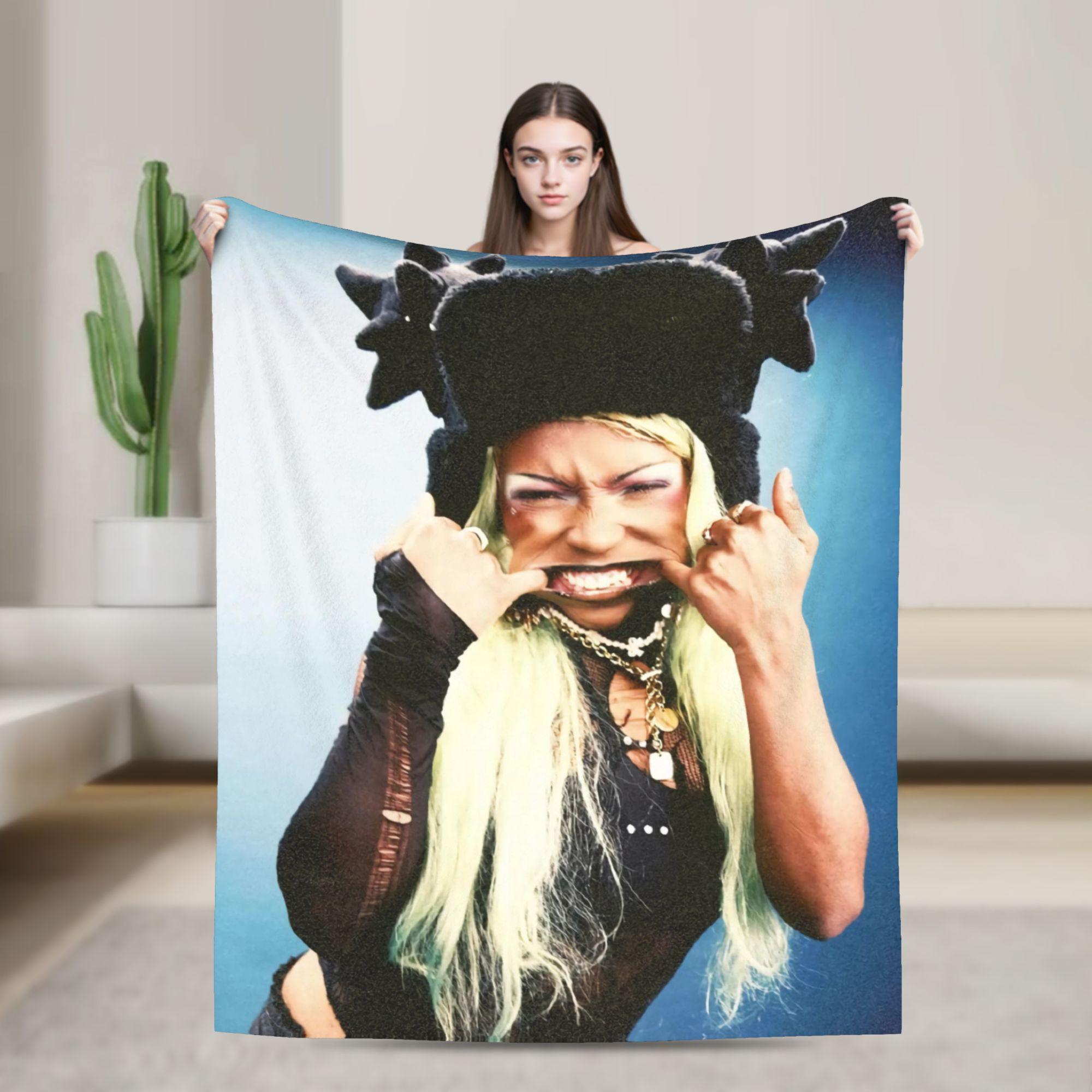 Rapper Theodora Mega Bbl Album Graphic Warm Soft Blanket  Picnic Plush Throw Blanket Fashion Flannel Bedspread Sofa Bed Cover 75X95CM