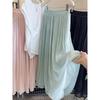 Island silk big skirt, wavy skirt women's summer new drape long dress, elegant purple skirt