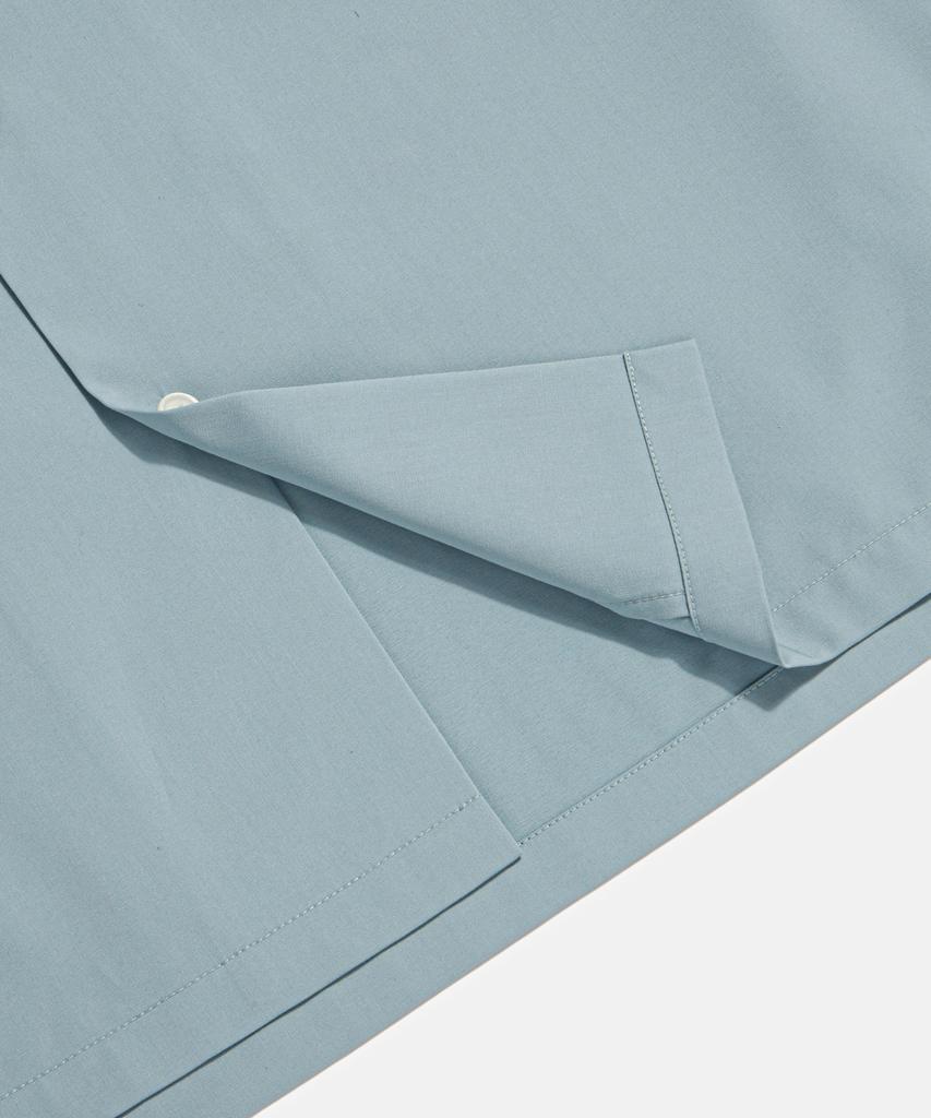 ESPIONAGE Script Logo Open Collar S/S Shirt Rusty Blue