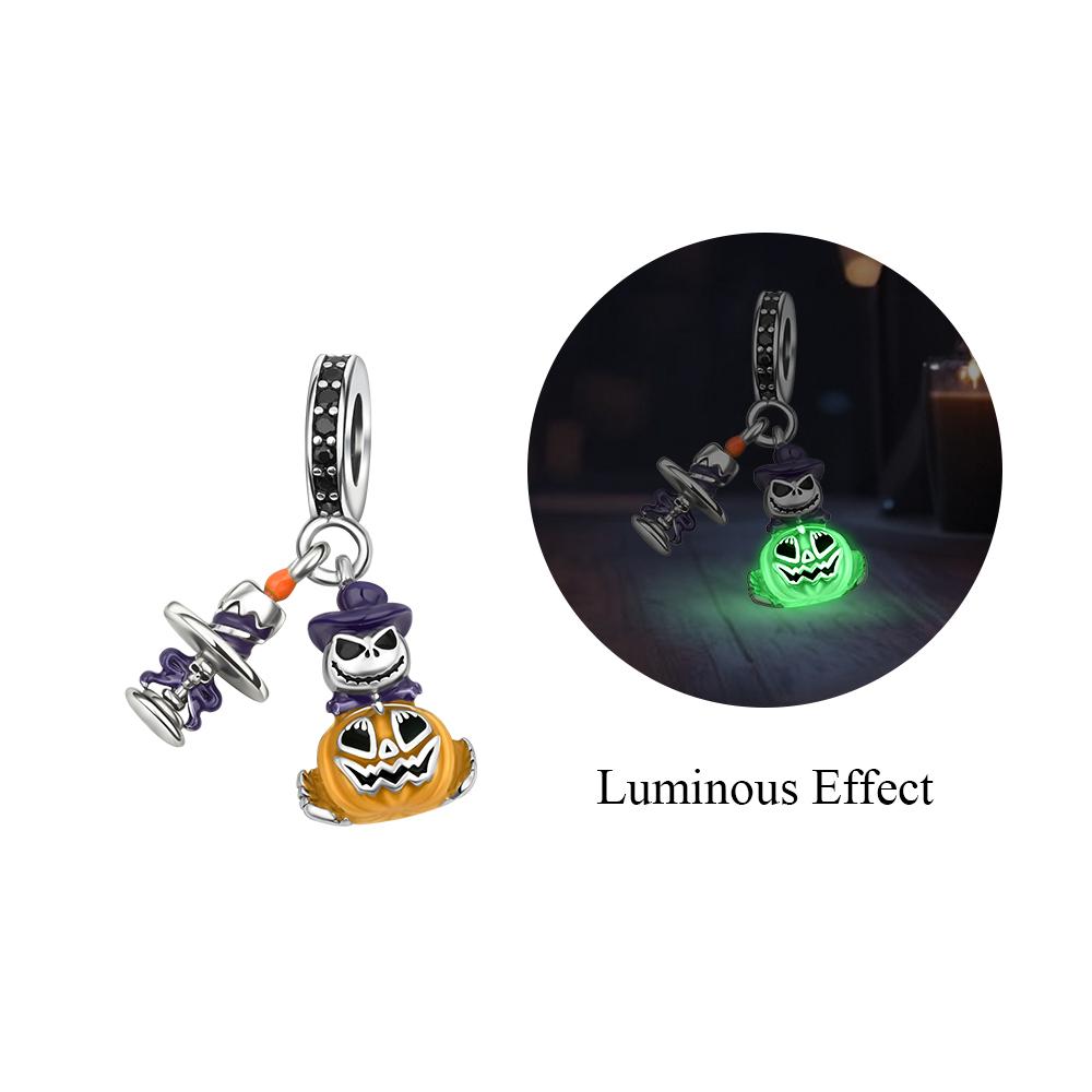Horrible Copper Metal Halloween Skull Pumpkin Witch Ghost Charm Bead Component Compatible With Do It Yourself Bracelet High Quality Fine Jewelry