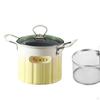 Deep Frying Pot Oil Strainer Basket with Anti Scale Handle Milk Warmer for French