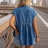 Fashion Women's Spring And Summer Comfortable Casual Commuting Imitation Denim Tops