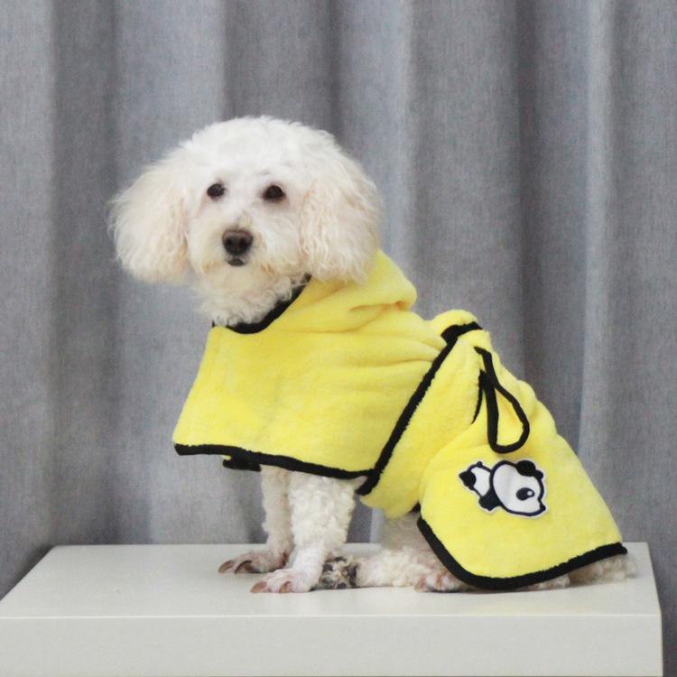 Pet it absorbent pet bathrobe quick-drying coral fleece embroidered dog casual bathrobe