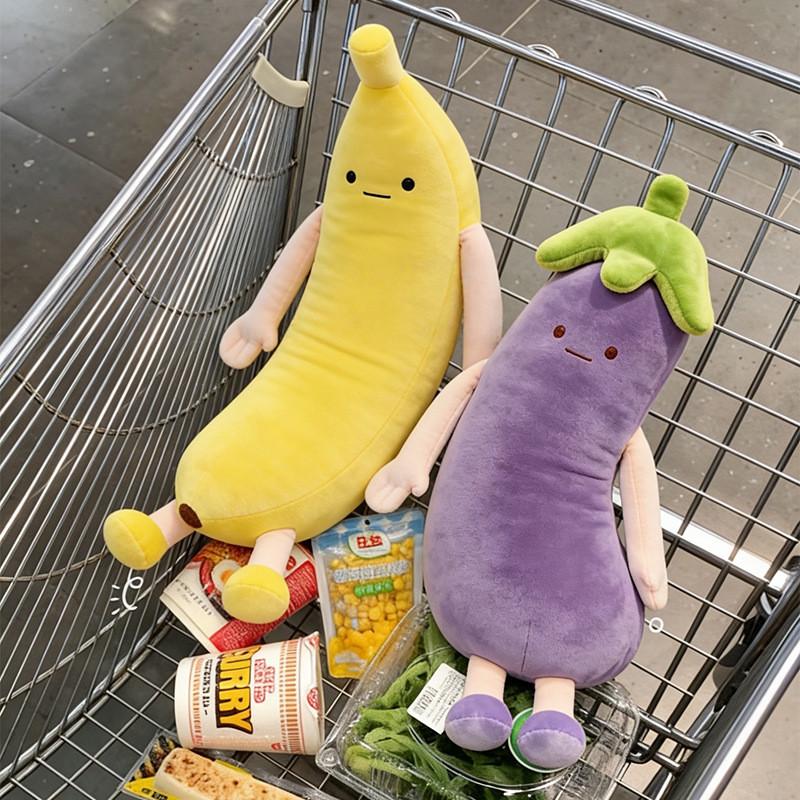 Vegetable Cartoon Pillow Banana Eggplant Plush Body Pillow For Girls And Boys