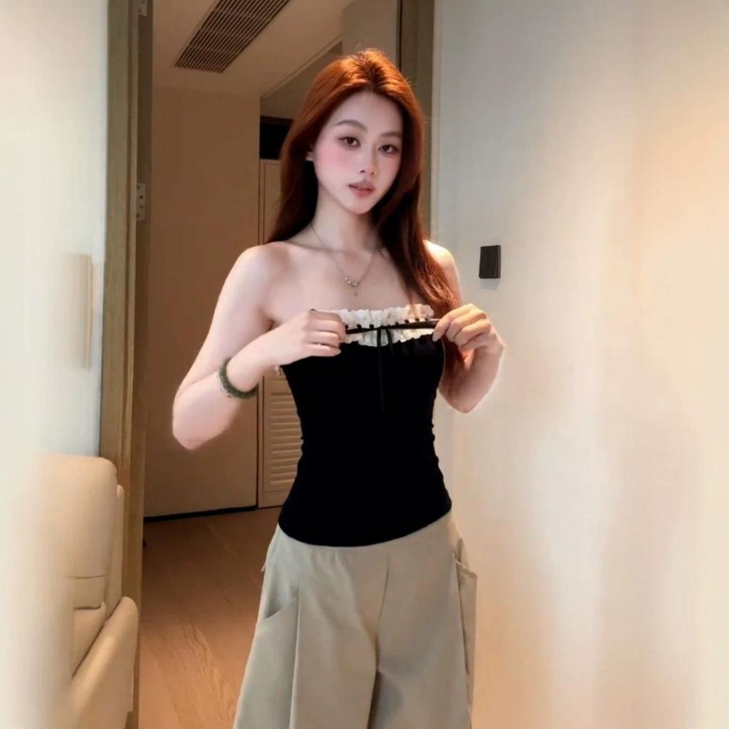 American Spice Girl Design Vest Women's Summer New Slim and Skinny Sleeveless Outer Wear Tube Top Inner Top