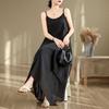 Halter Dress Art Style Solid Color Irregular Skirt Large Swing Temperament Long Skirt