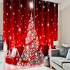 2 Pieces Christmas Blackout Curtains Exquisite Xmas Themed Festival Ornament Window Decor Accessory for Scene Layout