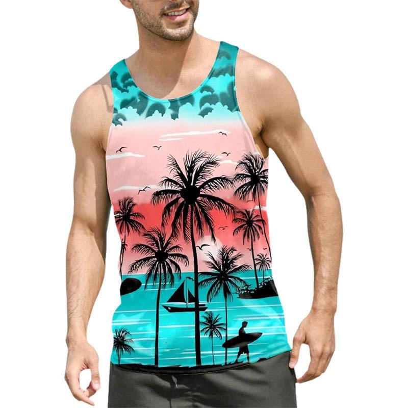 Tropical Palm Tree 3D Print Tank Top Men Women Tank