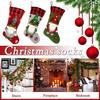 Christmas Socks Youngsters's Large Christmas Socks with Santa Claus, Reindeer, Dwarf, Buffalo Plaid Long Socks Suitable for Christmas Party Decoration