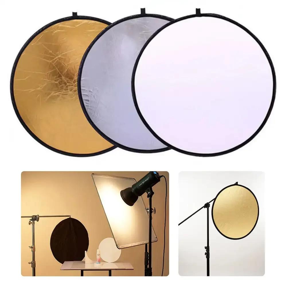 24" Reflector 5 in 1 30CM 60CM 80CM 110CM Silver White Gold Portable Collapsible Soft Light Round Photography for Studio 2 in 1