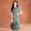 New Chinese Style Printed Cheongsam Dress