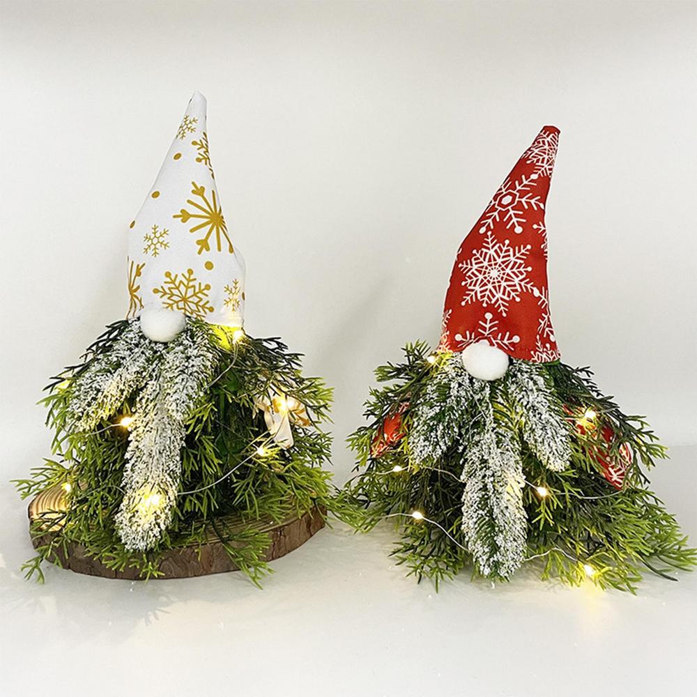Christmas Decoration Christmas Scandinavian Tomte Decor with LED String Light Party Decoration Holiday Supplies Artificial Pine