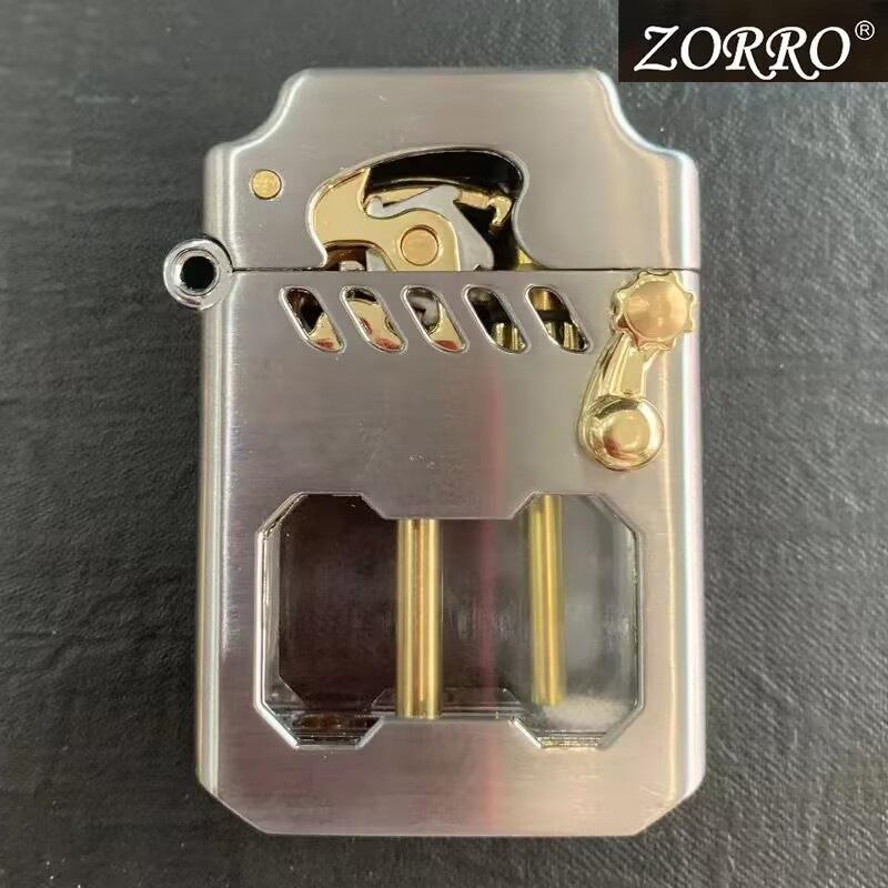 Zorro Cyber Mecha Kerosene Lighter with One-Key Ejection and Transparent Rocker Arm - Classic Gift for Men