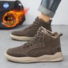 Winter New Shoes for Men Short Boots Suede Leather High Tops Casual Shoes Man Warm Plush Ankle Boots Big Size