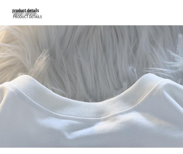 Chic Kitten Flock Pure Cotton Short-Sleeve T-Shirt for Women