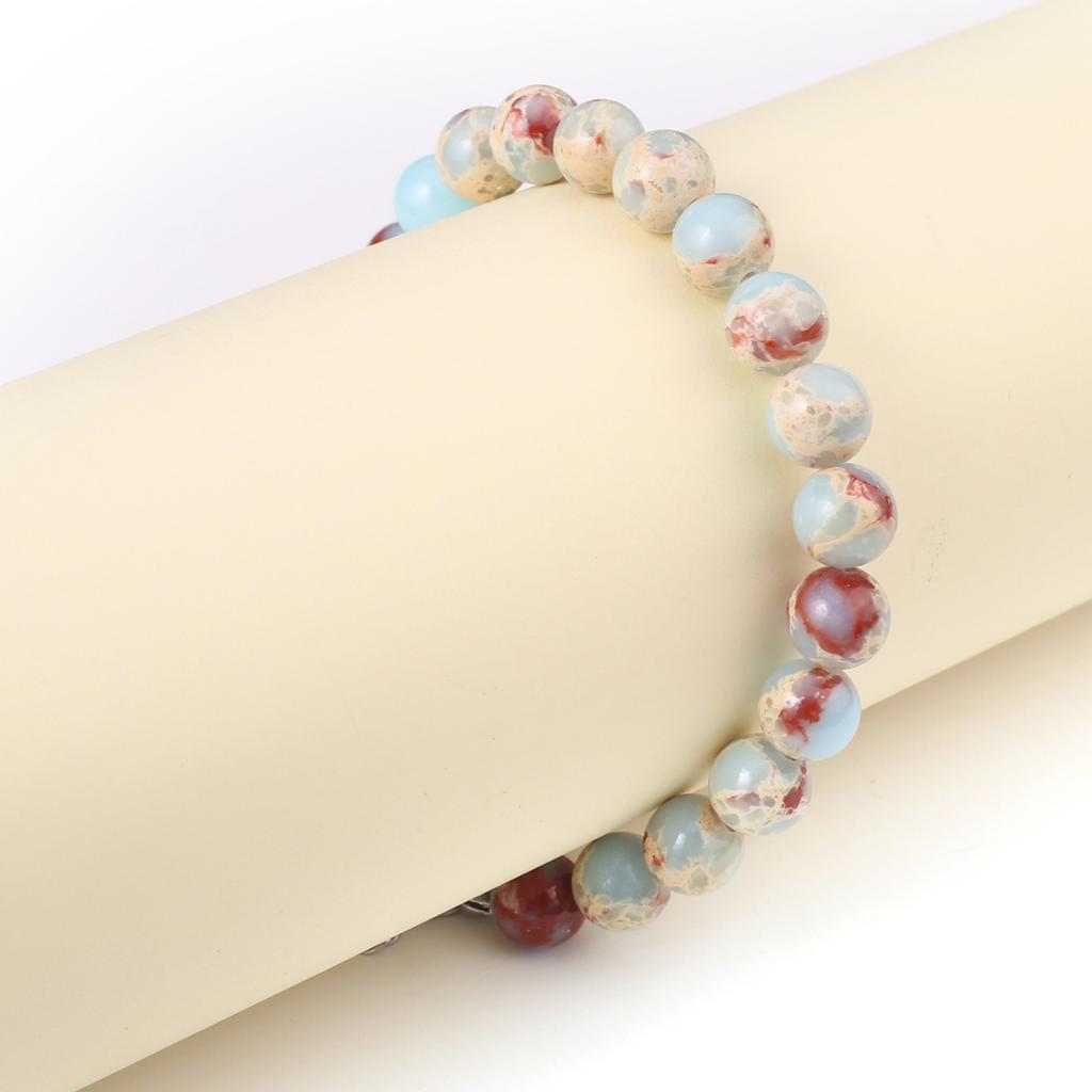 Nový styl Dámský náramek Přírodní kámen Emperor Stone Korálky 8X8 MM Přívěsky pro ženy Romantický dárek k narozeninám