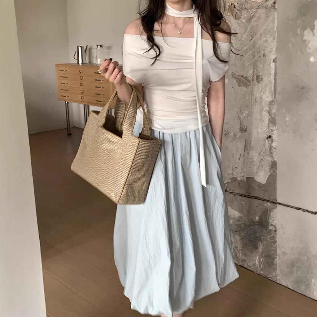 Versatile Skirt Women's Spring and Summer New High-waisted and Thin Casual A-shaped Bud Skirt