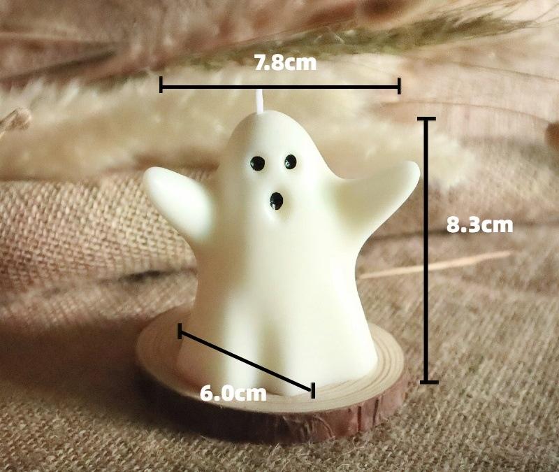 Halloween Ghost Candle Flameless Soy Wax, Pear Freesia Scented Aromatherapy Gift, Spooky Party Decorations Home Accessories