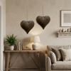 2PCS Vintage Metal Heart Pendant Iron Wall Decor Durable Heart Shaped Ornament  Outdoor