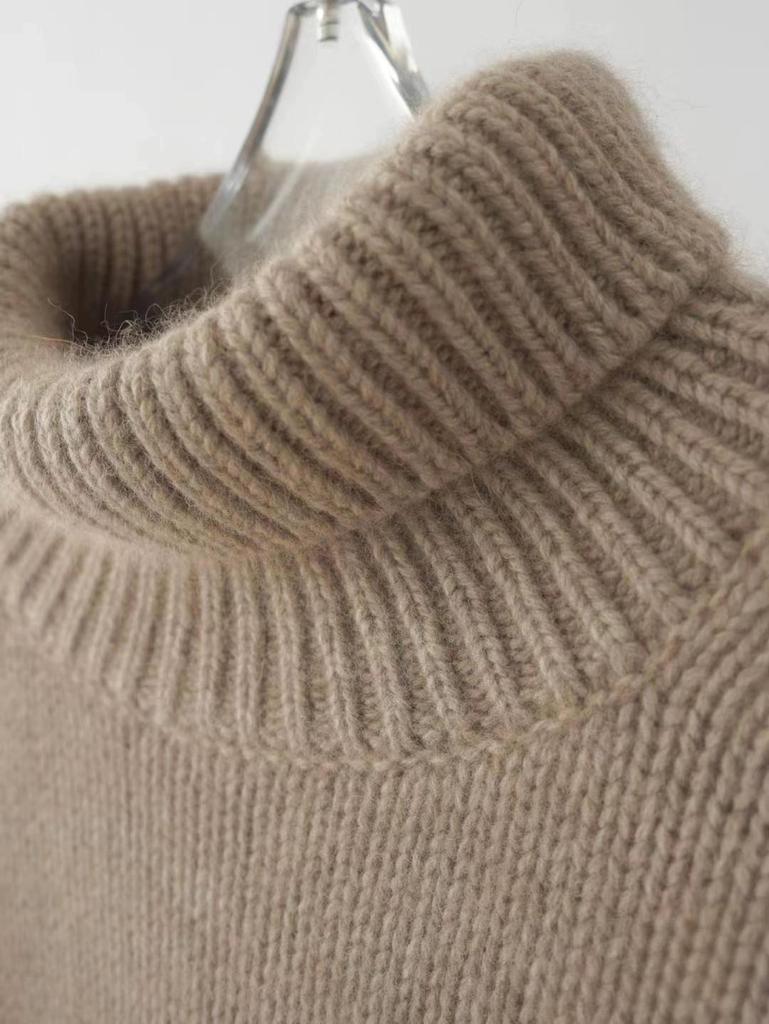 Winter High Neck Women's Loose And Versatile Knitted Pullover Sweater