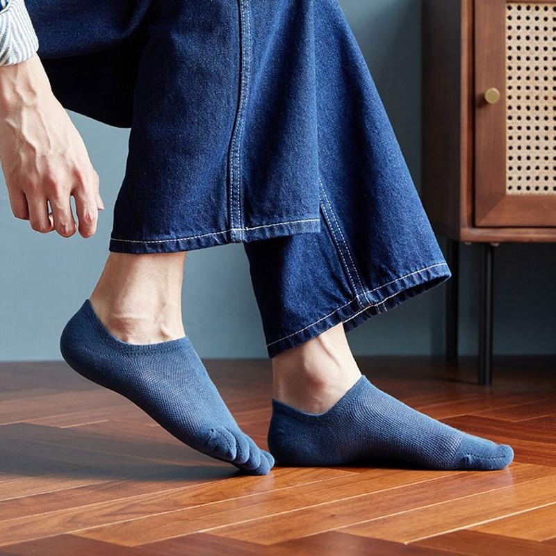2 páry pánských prstových podkolenek dámských prodyšných bavlněných sportovních běžeckých kotníkových bavlněných krátkých ponožek s pěti prsty