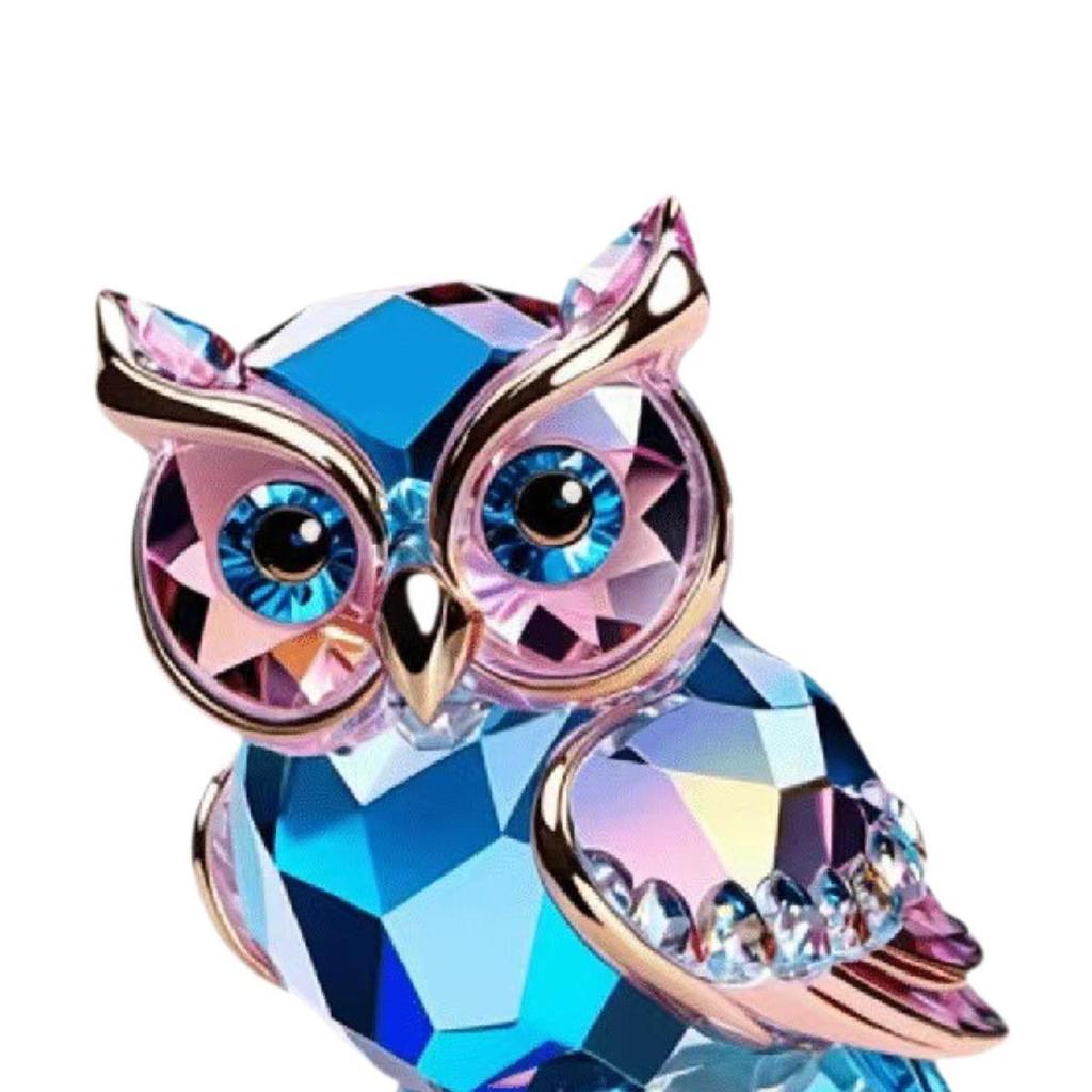 Owl Ornament,Boho Decoration Animal Gift,Acrylic Modern Accents,Home Decor for
