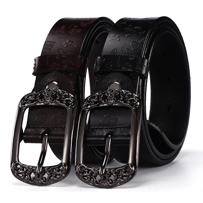Retro Pin Buckle Belt Women'S Wide Casual Pants Belt Fashion Decoration Leather Belt Lengthened