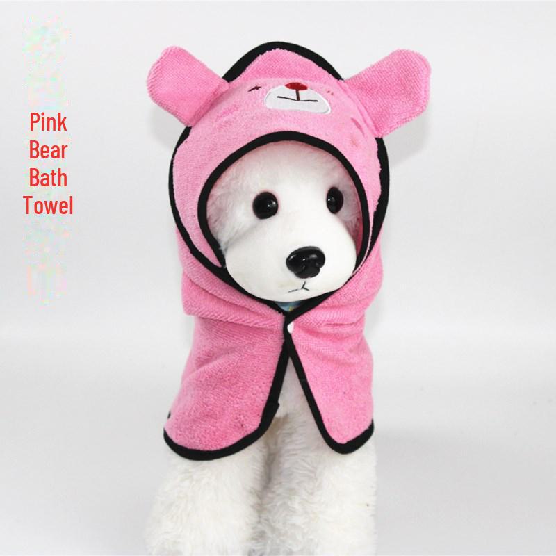 

Впитывающее полотенце-накидка для кошек и собак для купания домашних собак - принадлежности для банных халатов Large розовый