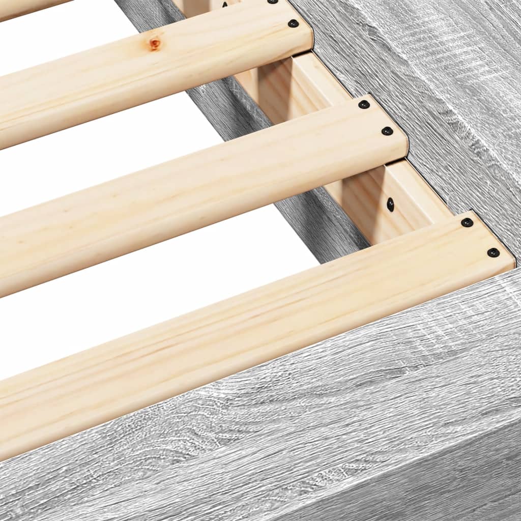 Bed Frame Grey Sonoma 75 x 190 cm Engineered Wood