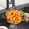 Foldable Handle Fruit Cleaning Bowl Splash-proof Food Storage Container  Picnic
