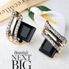New Style Crystal Silver Needle Diamond Earrings Fashionable Temperament Decorative Stud Earrings for Women