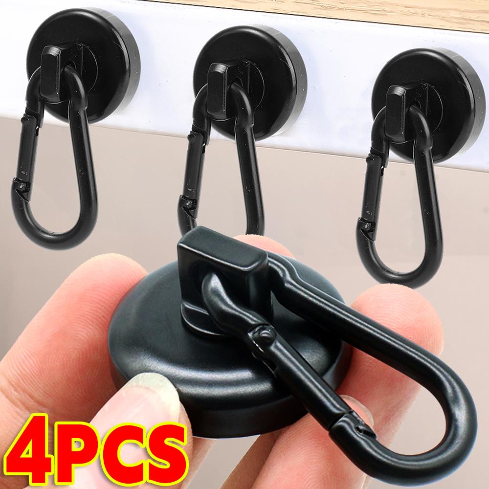 Heavy Duty Carabiner Magnetic Hooks 360°Rotating Strong Magnet Ring Keychain Hanging Hook with Swivel Storage Rack