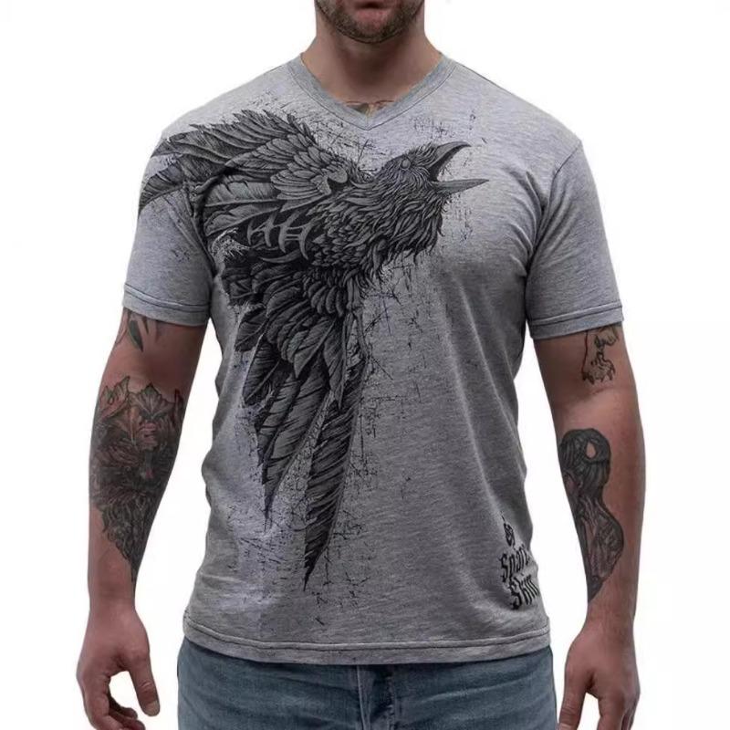 Men's Casual Digital Printed Trendy T-shirt Imitation Cotton Digital Printed 3D T-shirt