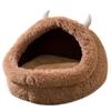 Autumn and Winter Dog Plush Thickened Warm Kennel Long Haired Monster Cat Nest Semi-closed Cute Cartoon Pet Nest