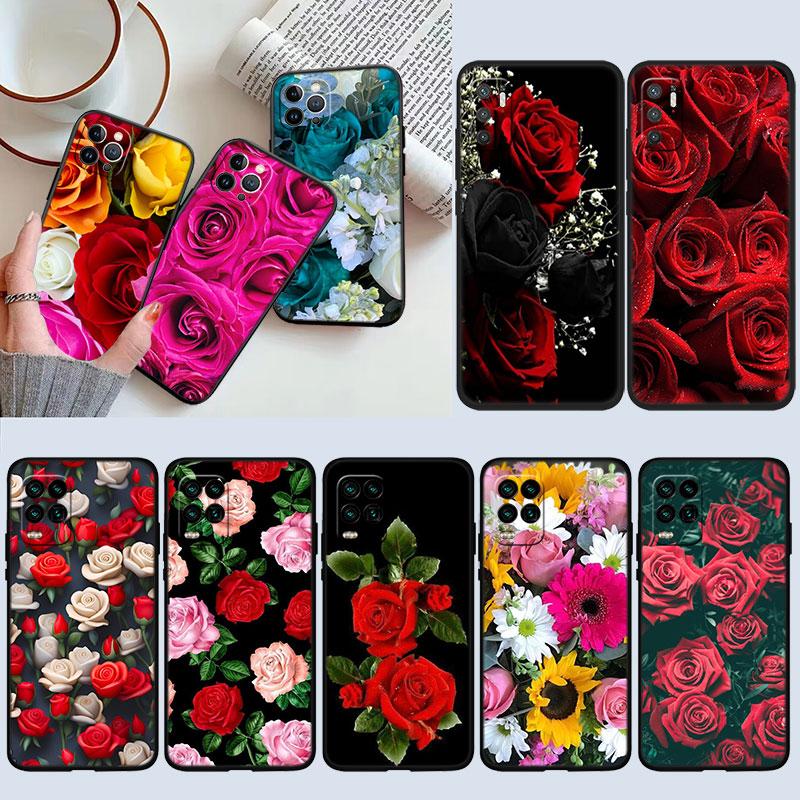 IK13 Beautiful Roses Flower Case for Samsung M06 M15 M16 M35 M55 M56 A36 A42 A50 A50S A51 A52 A32 A33 A05 A05S A06 A16 A20