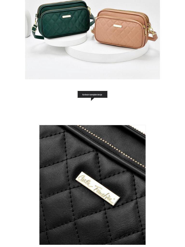 Amai Gu Women's Soft Leather Three-Layer Crossbody Bag - 2023 Spring/Summer Versatile Design