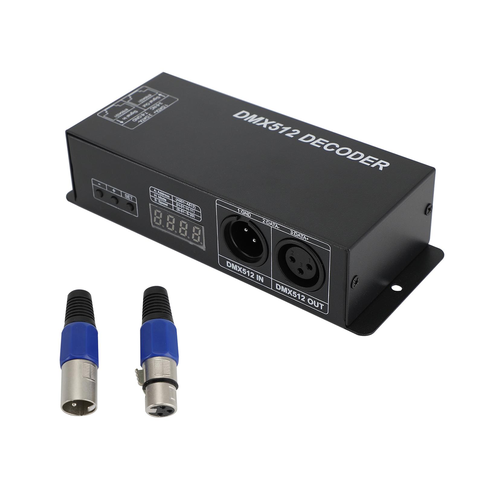 

Светодиодный RGB DMX 512 Контроллер Декодер Диммер 3 Канала 24А 3x8А Полоса Света чёрный