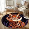 Whimsical Round Love Multicolor Accent Rug, Non-Slip Floor Mat for Laundry Room