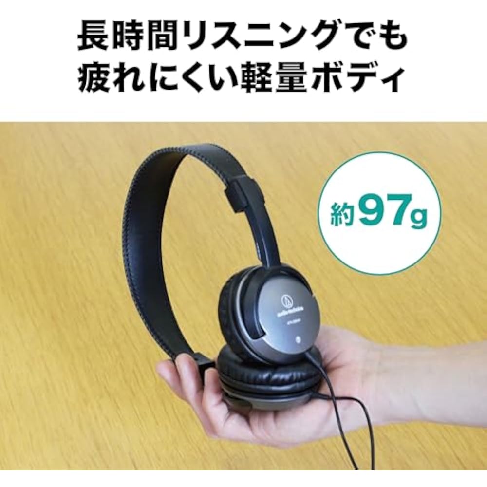 Audio-Technica ATH-250AV Headphones, Wired, for Music and Movies, Lightweight, 3.5mm Connection, ...