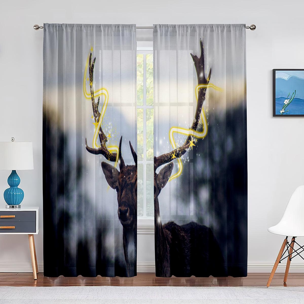 Силуэт двух оленей — фото 12