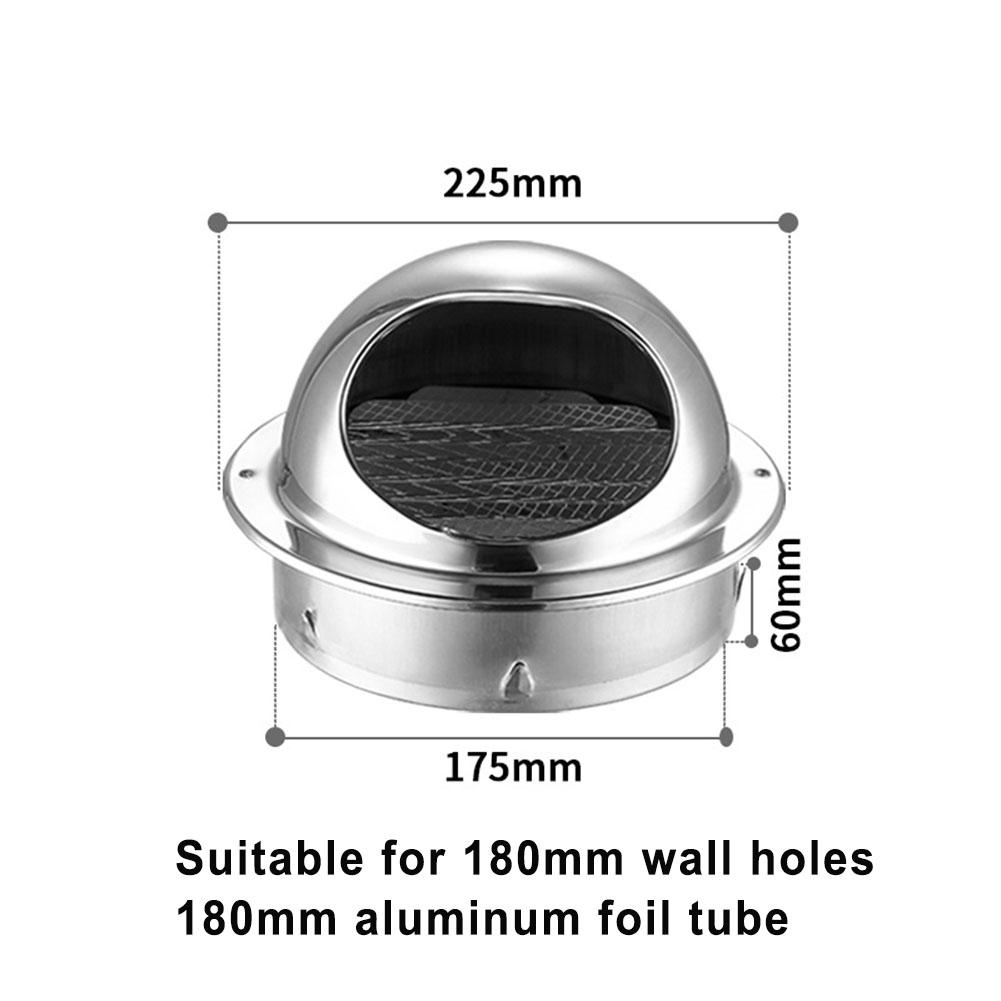 Stainless Steel Exterior Wall Air Outlet Grille Round Heating Cooling Vent Cover
