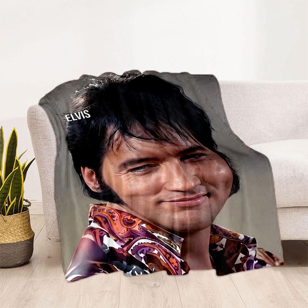 Love Elvis Presley Blanket Durable Comfort Great for Office Chair Bedding Chair All-Season Use Playful Design Birthday Christmas Gift Blanket