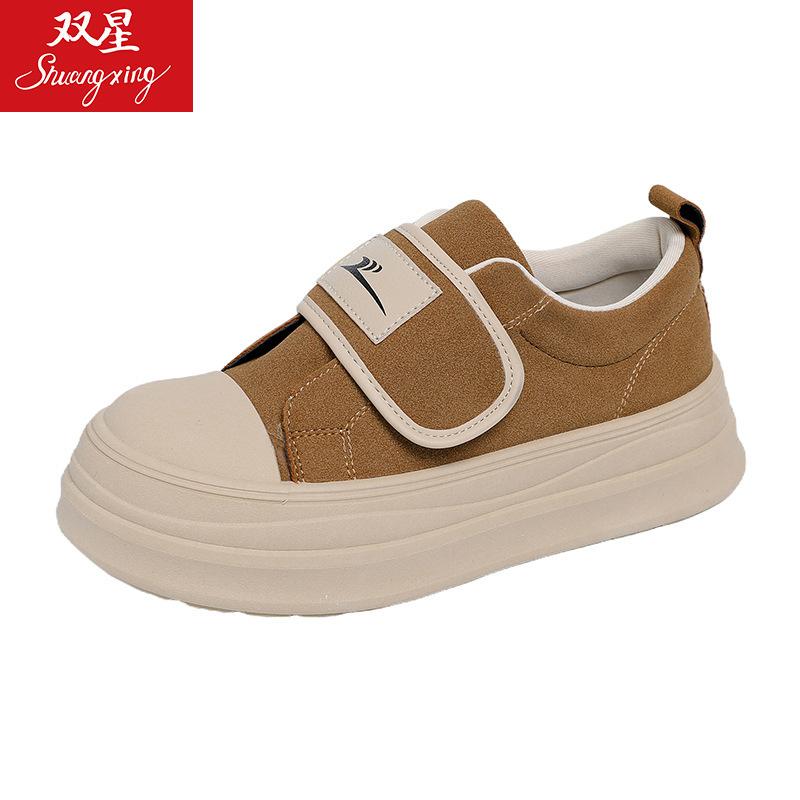 Double star spring platform canvas shoes year new Velcro student retro classic small